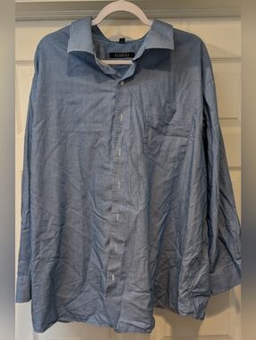 Synrgy Performance Men's Blue White Striped Stretch Casual Button Down 20 34/35